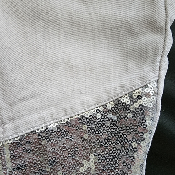 H&M Gray Sequin Denim Leggings Jeans - Picture 4 of 6